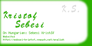 kristof sebesi business card