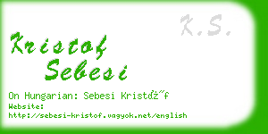 kristof sebesi business card